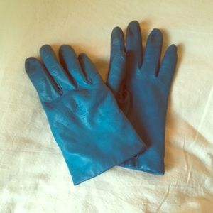 Portolano for J.Crew Blue Leather, Lined Gloves